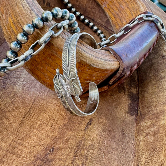 Navajo Handmade by Byron Begay Feather Cuff