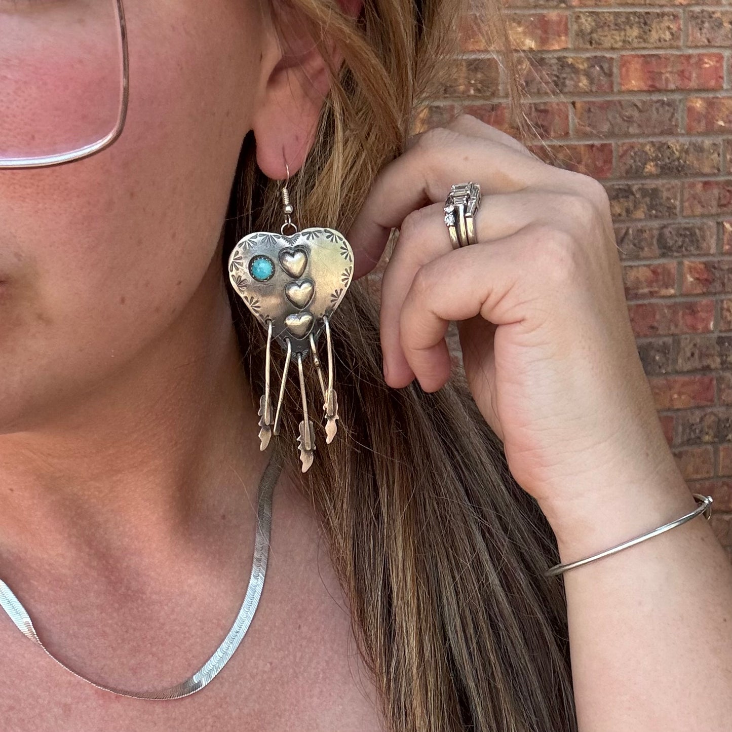 Yazzie Heart Dangle Earrings