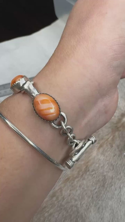 Orange Spiny Oyster Link Bracelet